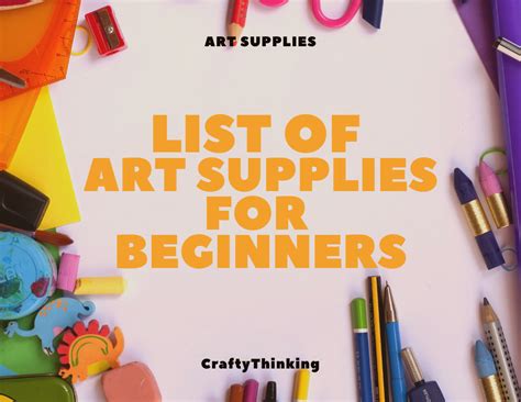 List of Art Supplies for Beginners - CraftyThinking