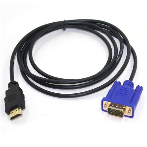 HDMI Gold Male To VGA HD-15 Male 15Pin Adapter Cable 6FT 1.8M 1080P ...