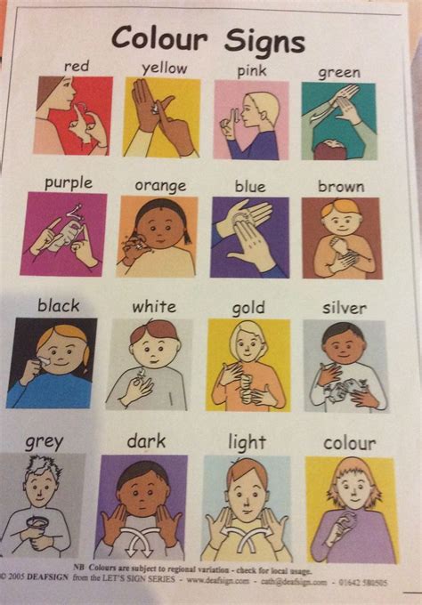 Pin by Holly Morton on school ideas | Sign language chart, Sign language colors, Sign language words