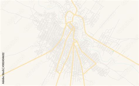 Printable street map of Burao, Somalia Stock Vector | Adobe Stock