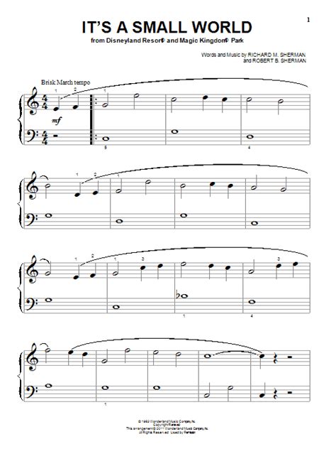 It's A Small World | Sheet Music Direct