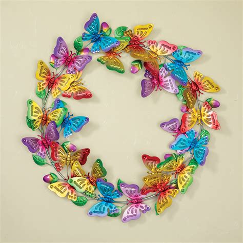 Lustrous Metal Butterfly Wreath | Bits and Pieces