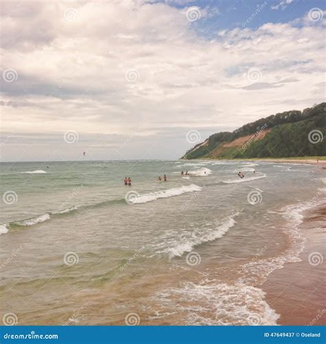 Frankfort Michigan Beach Stock Photo - Image: 47649437