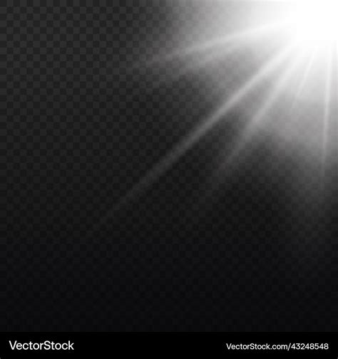 Sunlight white sun glare rays lens flare bokeh Vector Image