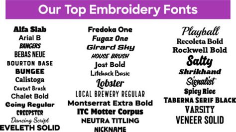 The 35 Best Fonts for Embroidery - Custom Ink