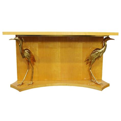 Italian Console Table with Brass Cranes in the Style of Gabriella Crespi Table Furniture, Modern ...