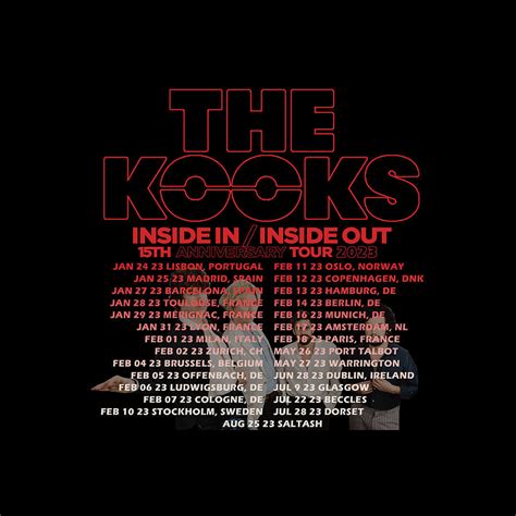 The Kooks Inside In Inside Out 15th Anniversary Tour 2023 Digital Art ...