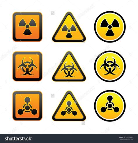 Sci-Fi Material Hazard Law | Set Hazard Warning Radioactive Symbols - Radiation - Chemical ...