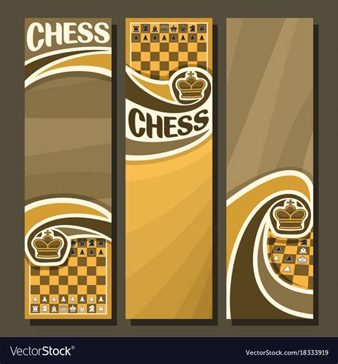 Set of vertical banners for chess Royalty Free Vector Image