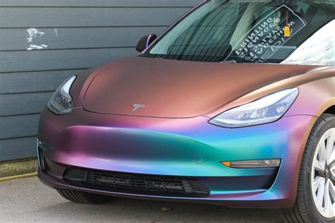 Tesla Model 3 car wrap Chameleon Wrap | Vancouver