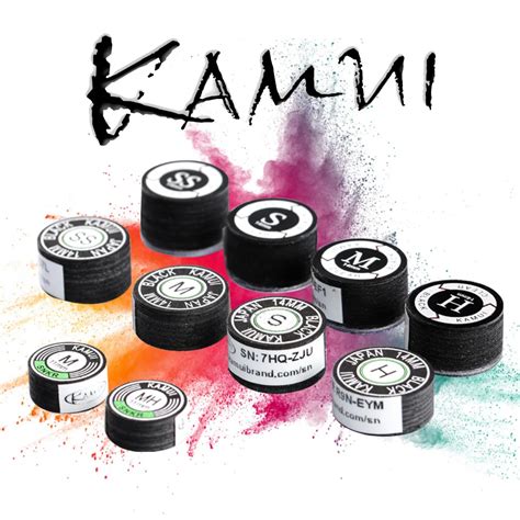 Japanese KAMUI Pool Cues Tip 14mm/11mm Black/Yellow SS/S/M/H Snooker ...