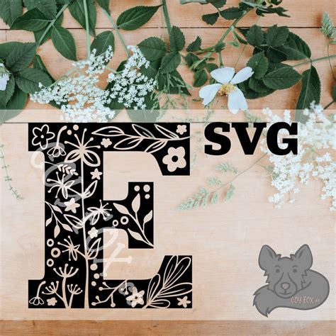 Floral Alphabet Monogram Letter E Svg SVG Clip Art - Etsy