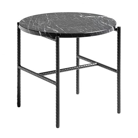 REBAR coffee table round - Black marble - HAY