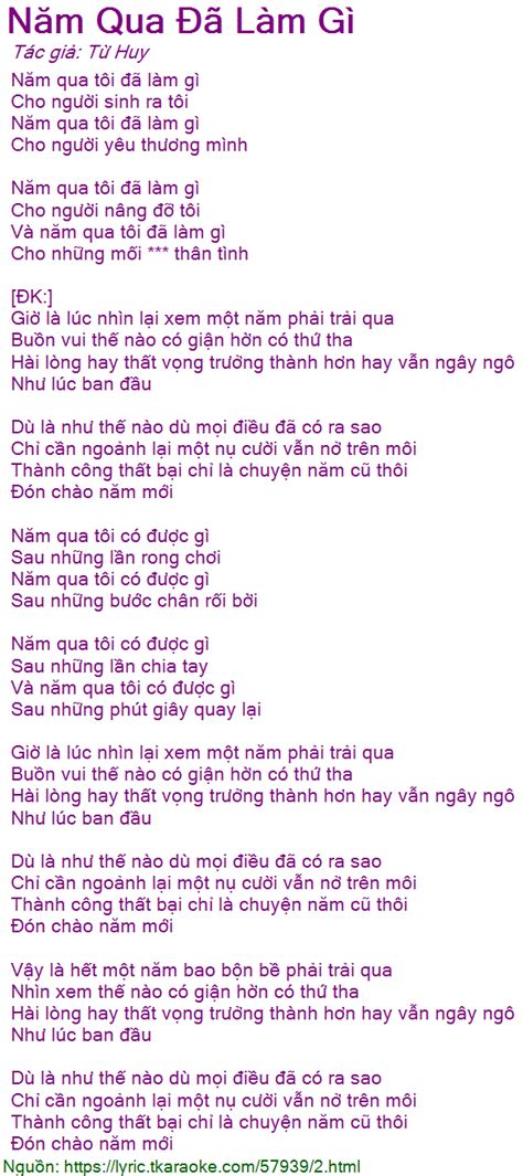 Lời bài hát Năm Qua Đã Làm Gì (Từ Huy) [có nhạc nghe]