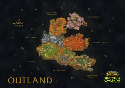 World of Warcraft Burning Crusade Classic Outland Map High - Etsy Australia