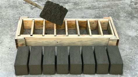 1 production time produces many cement bricks - From 1 wooden mold ...