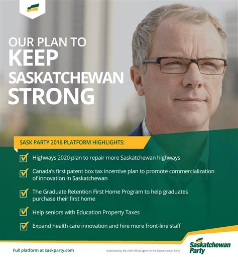 Premier Wall Releases 2016 Saskatchewan Party Platform - Saskatchewan Party