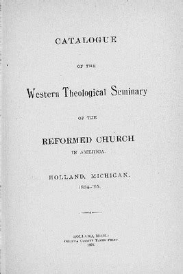 "Western Theological Seminary Catalog: 1894-1895" by Western Theological Seminary