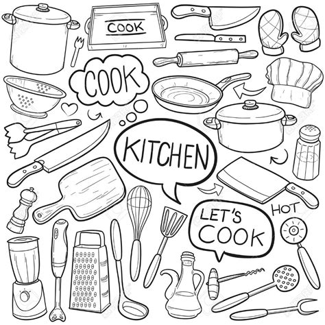 Kitchen Tools And Equipment Drawing / Baking Tools Drawing at GetDrawings | Free download ...