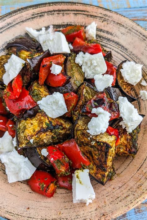 4 Ingredient Eggplant and Feta Salad - Go Cook Yummy