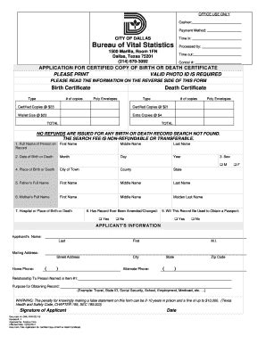 Bureau of Vital Statistics Form - Fill Out and Sign Printable PDF ...