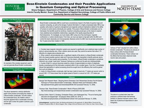 Bose-Einstein Condensates and their Possible Applications in Quantum Computing and Optical ...