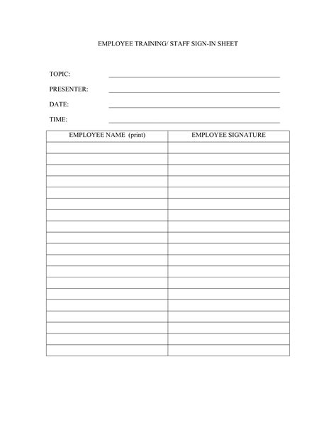 Employee Training Sign In Sheet - How to create an employee Training Sign In Sheet? Download ...