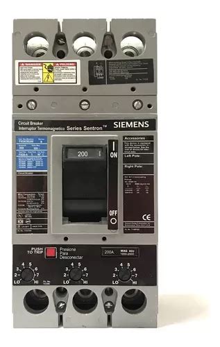 Interruptor Termomagnetico Siemens Sentron 200 Amp Fxd63b200