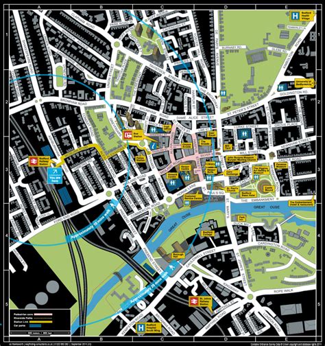 Wayfinding map of Bedford - Richard Bowring Photography Illustration ...