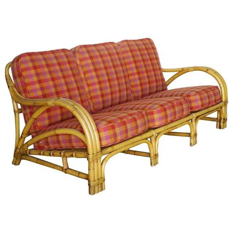 Tropical "1940s Transition" Three-Seat Rattan Sofa at 1stdibs