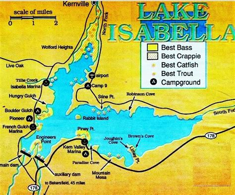 2018 Lake Isabella Fishing Map, Fishing Report, Hunting Clubs, private ...