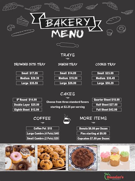 Bakery Menu | Bakery menu, Bakery, Menu