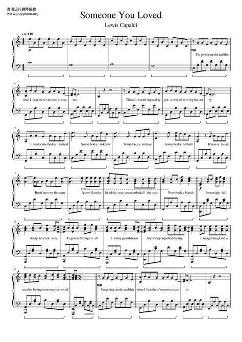 Lewis Capaldi-Someone You Loved Sheet Music pdf, - Free Score Download ★