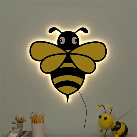 Honey Bee Backlit Wooden Wall Décor - WallMantra