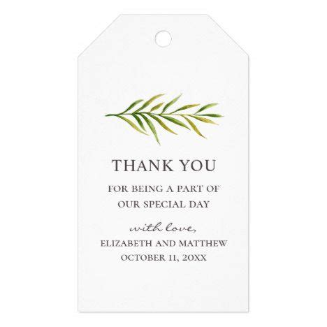 Simple elegant leaves. Botanical wedding thank you Gift Tags | Wedding thank you gifts, Wedding ...