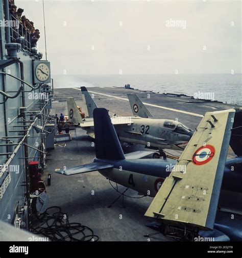 French aircraft carrier Clemenceau sails offshore, France Stock Photo ...