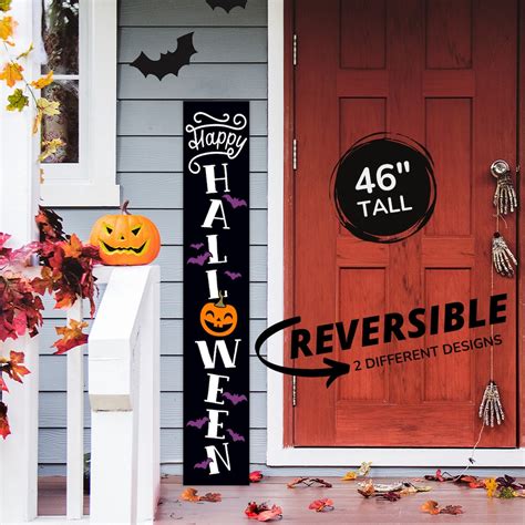 Happy Halloween Porch Sign, Front Porch Sign, Porch Sign Welcome, Door ...