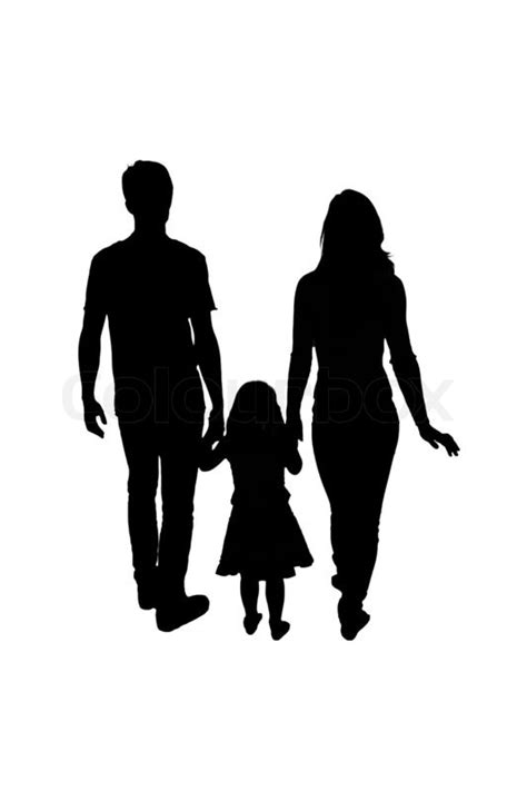 Silhouette familie , kvinde , mand, pige ... | Stock foto | Colourbox