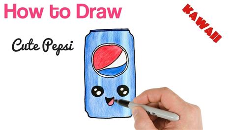 How to Draw Pepsi cute and easy. Kawaii drawing. | Kawaii drawings, Cute kawaii drawings, Kawaii ...