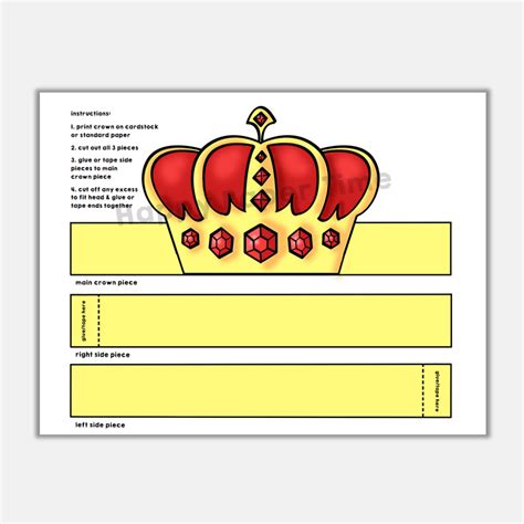 Prince King Paper Crowns Printable Royal Coloring Costume Craft ...