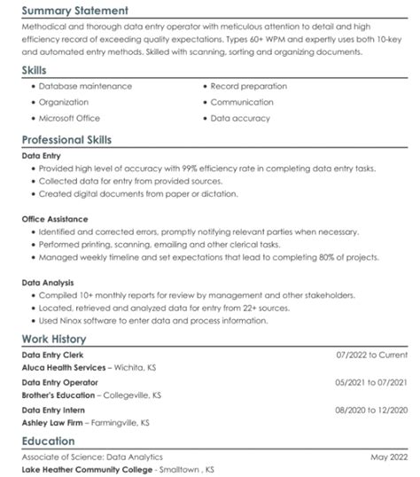 Freshers Resume Summary - JavaTpoint