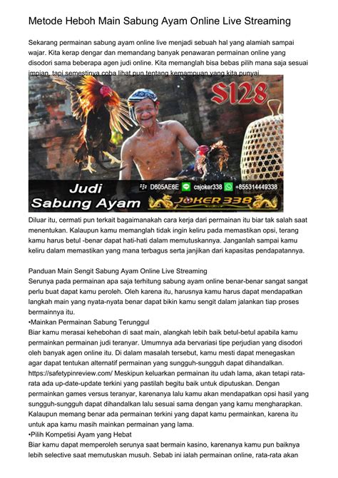 Teknik Heboh Main Sabung Ayam Online Live Streamingrdgda.pdf.pdf | DocDroid