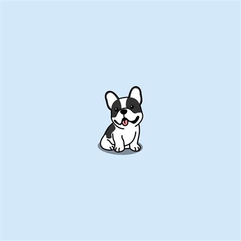 Cute french bulldog puppy sitting cartoon, vector illustration 6936489 ...