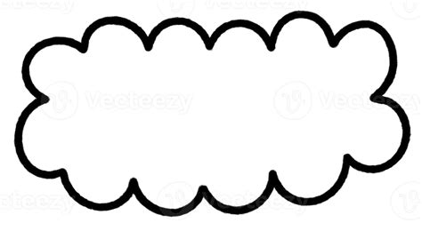 Cloud frame text box Speech Bubble doodle line art. 18803417 PNG