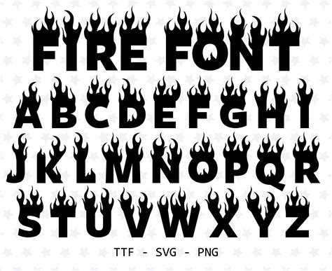 Fire Alphabet Fonts