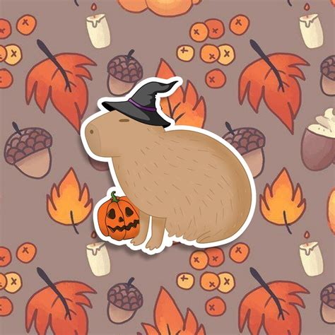 Halloween Spooky Cute Capybara Vinyl Sticker - Etsy