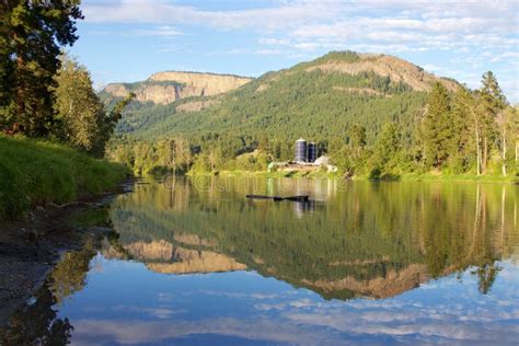 Enderby Cliffs Reflecting in Shuswap River, Enderby, British Columbia, Canada Stock Image ...