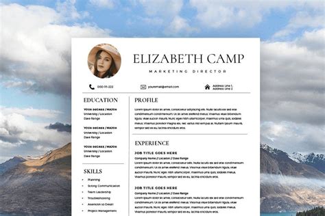 Ad: Resume Template with Headshot Photo by Kingdom Of Design on ...