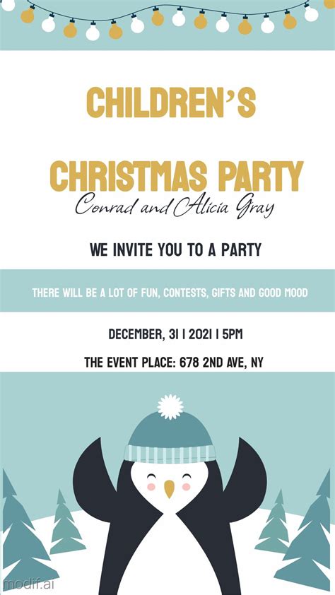 Children Christmas Party Invitation Template - Mediamodifier