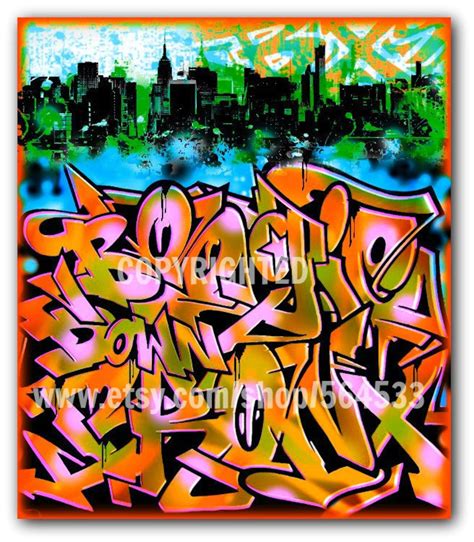 The Bronx NYC Graffiti Art Canvas | Etsy